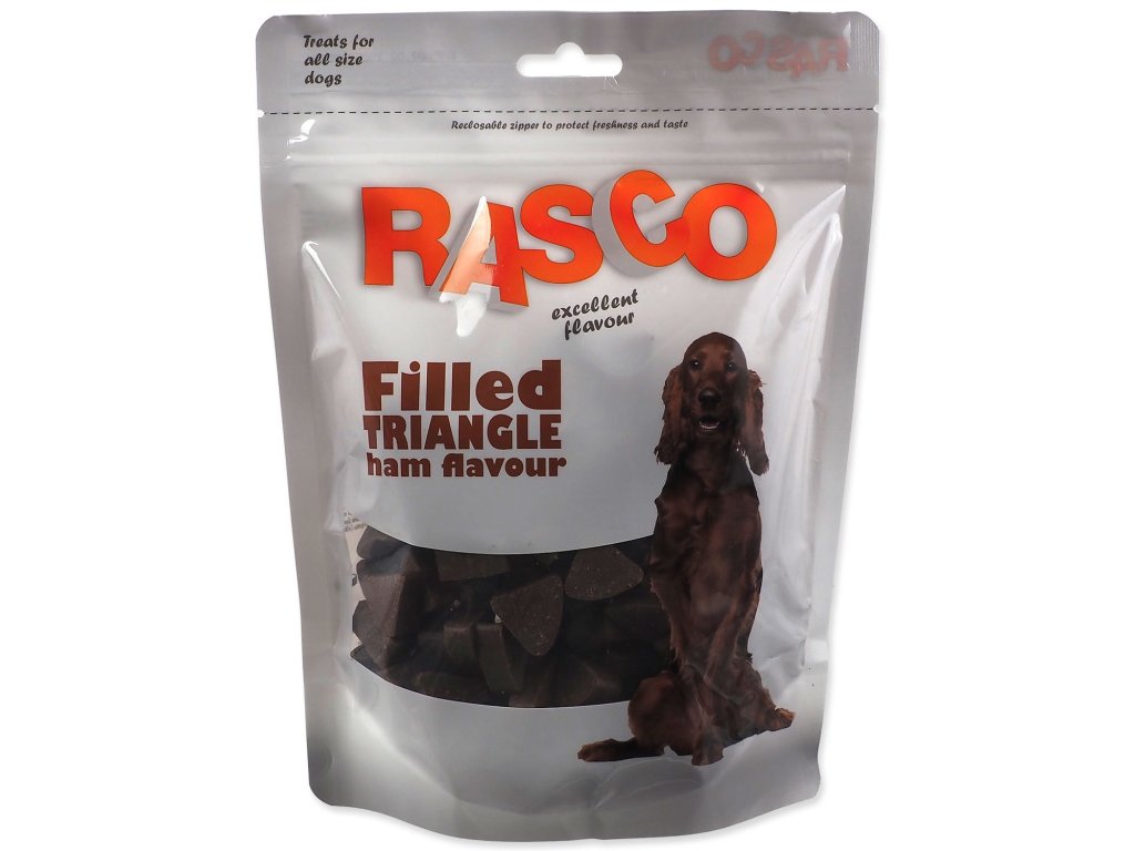 Pochoutka Rasco plněný trojúhelníček šunková příchuť 2,2cm 450g