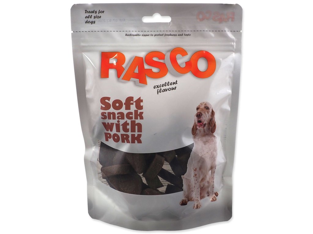 Pochoutka Rasco měkký pamlsek s vepřovým 3,5cm 450g
