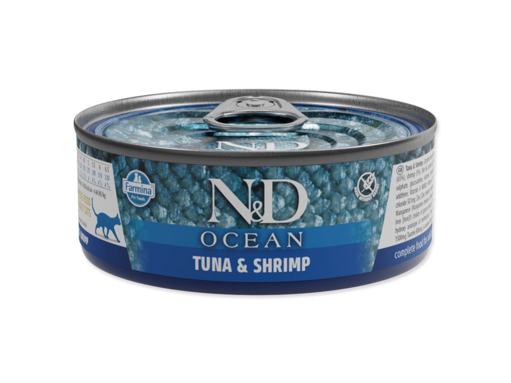 Konzerva N&D Cat Ocean Tuna & Shrimp 70g