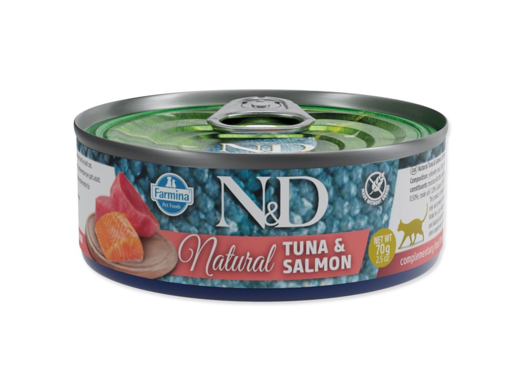 Konzerva N&D Cat Natural Tuna & Salmon 70g