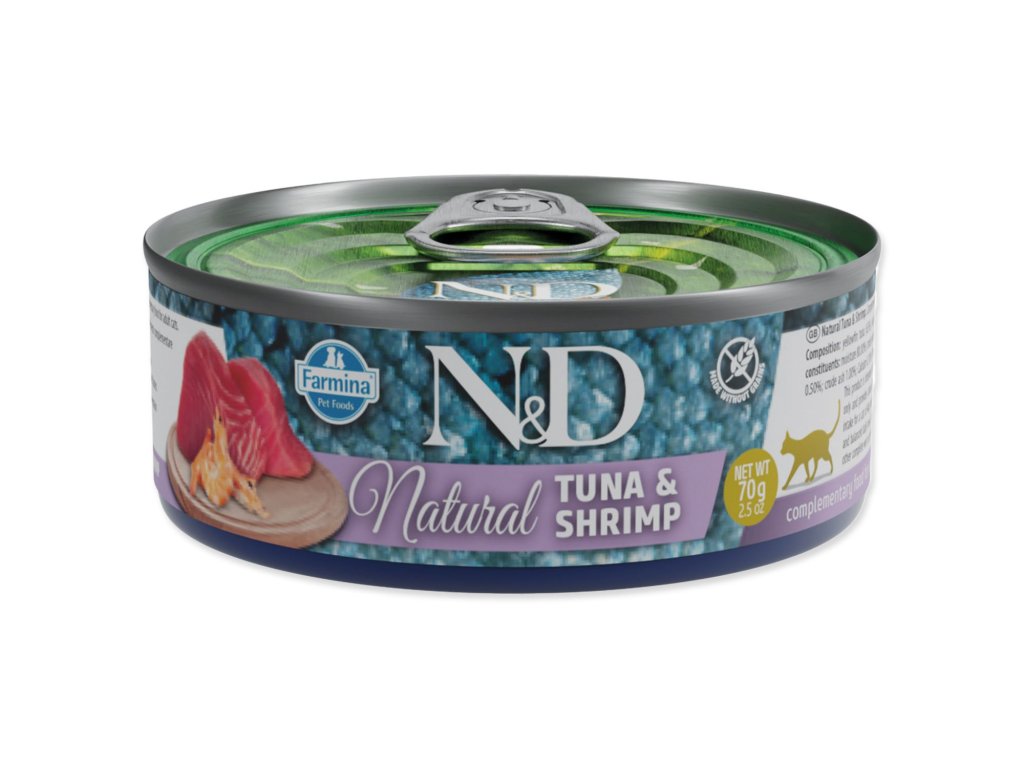 Konzerva N&D Cat Natural Tuna & Shrimp 70g