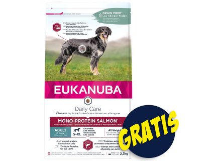 Krmivo EUKANUBA Daily Care Adult Mono Protein Salmon 2,3kg+Pochoutka Rasco Premium 80g