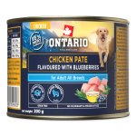 Konzerva Ontario Adult kuřecí pate s příchutí borůvek 200g