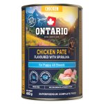 Konzerva Ontario Puppy kuřecí pate s příchutí spiruliny 400g