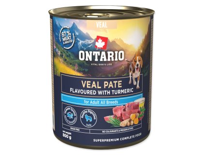 Konzerva Ontario Adult telecí pate s příchutí kurkumy 800g
