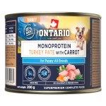 Konzerva Ontario Puppy monoprotein krůtí pate s mrkví 200g