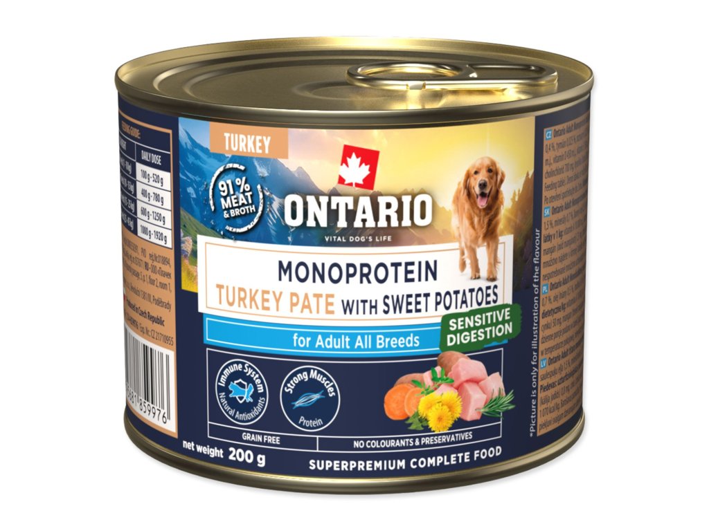 Konzerva Ontario Adult monoprotein krůtí pate s batáty 200g